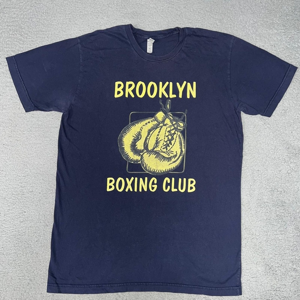 VTG American Apparel Brooklyn Boxing Club T Shirt Men's Sz L Blue Haiti Made Tee